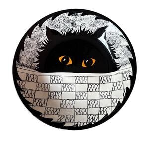 Rare Vintage Cats by Nina Black White Large Pasta Bowl